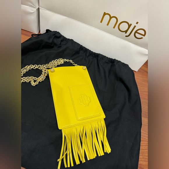 Maje bag yellow maje small leather goods jaune tu. - Picture 2 of 7